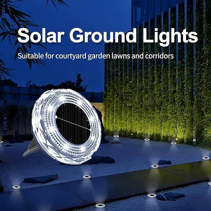 Solar Ground Lights 12 Pack Waterproof Outdoor Solar Lights for Yard Led Solar Garden Lights Bright Solar Powered | Lumora