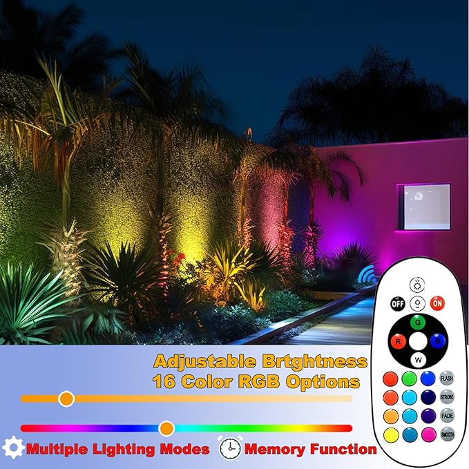 9W Low Voltage Landscape Lighting with Connectors RGB Color Changing LED Landscape Spotlight Waterproof Spot Lights | Lumora