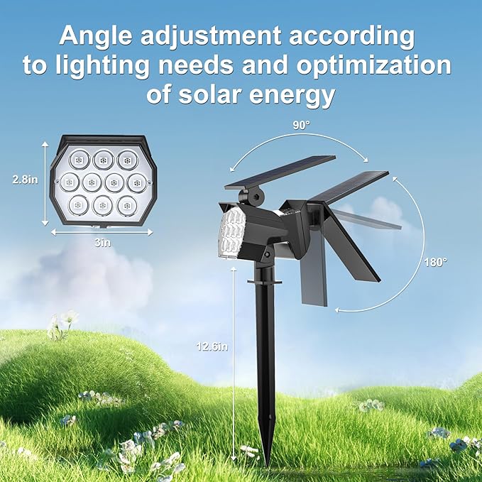 Solar Spot Lights Outdoor Color Changing, [7 Modes/8 Pack] Christmas IP67 Waterproof Landscape Spotlights, Dusk to | Lumora