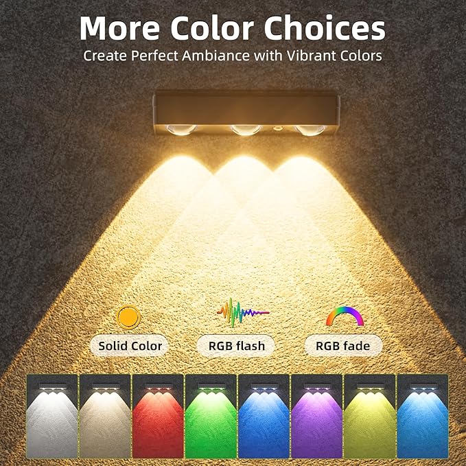 Solar Fence Lights with Remote 8 Pack, Color Changing RGB & Warm White, 12 Dynamic Modes, IP65 Waterproof, Solar Lights for Fence, Deck, Backyard, Patio Holiday & Party Decoration
