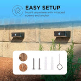 Home Zone Security Solar Step Lights - Motion Sensor LED Outdoor Deck and Step Lights with No Wiring Required | Lumora