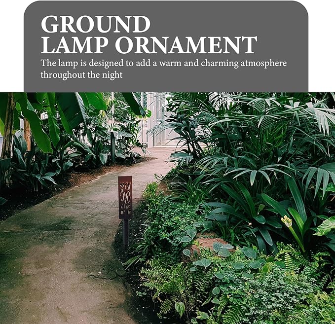 Beaupretty 2 Pcs Solar Garden Path Lights Hollow Tree Pattern LED Ground Stake Lights Warm White Outdoor Landscape | Lumora