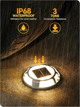 Solar Driveway Lights Dock Lights Waterproof 24 Pack, 2 Colors in 1 Outdoor LED Solar Deck Light, Solar Powered | Lumora