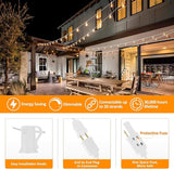 Achin Outdoor String Lights White 100Ft LED Patio Lights Outdoor Waterproof with 50+2 Shatterproof ST38 Bulbs 2200K | Lumora