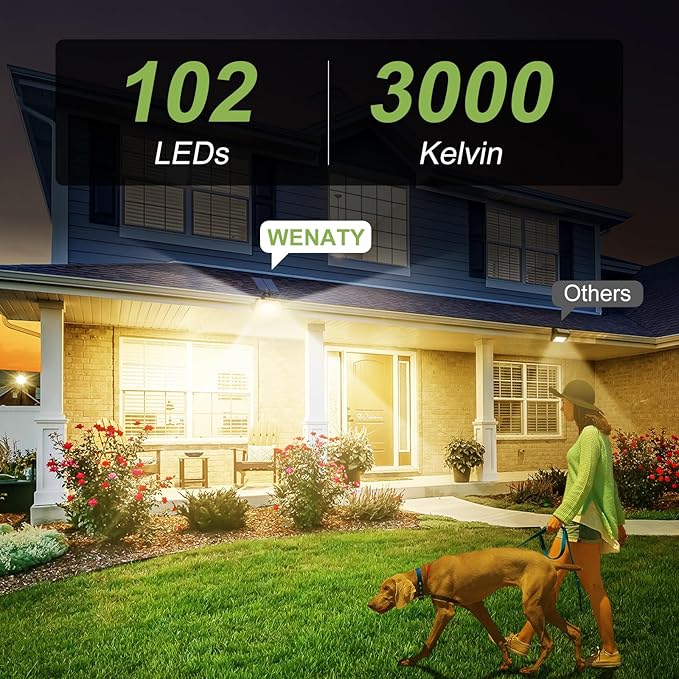102 LED Solar Spot Lights Outdoor Waterproof IP65, Adjustable Landscape Spotlights, [8 Pack/4 Modes] Auto On/Off | Lumora