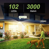 102 LED Solar Spot Lights Outdoor Waterproof IP65, Adjustable Landscape Spotlights, [8 Pack/4 Modes] Auto On/Off | Lumora