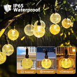 SeaShine Rechargeable Battery Operated String Lights - 13ft 20LEDs Crystal Globe String Lights, IP65 Waterproof | Lumora