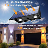 Solar Fence Lights, 2PACK Solar Wall Lights Outdoor Up and Down Waterproof IP54 Solar Light Outdoors for Yard | Lumora