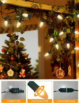 25Ft Frosted White Christmas Lights C9 Vintage Christmas String Lights with 26 Frosted White Bulbs(1 Spare) Hanging | Lumora