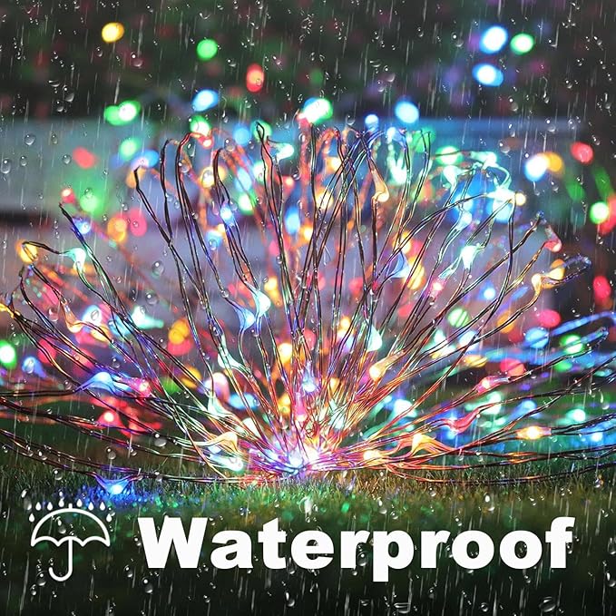 Lomotech Solar String Lights Outdoor - 2 Pack Total 66ft 200LED Solar Fairy Lights Waterproof 8 Modes Twinkle | Lumora