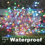 Lomotech Solar String Lights Outdoor - 2 Pack Total 66ft 200LED Solar Fairy Lights Waterproof 8 Modes Twinkle | Lumora
