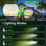 Solar Spot Lights Outdoor 1000 Lumens, 64 LEDs IP67 Waterproof Landscape Lighting with 4 Modes - 2-in-1 Solar | Lumora