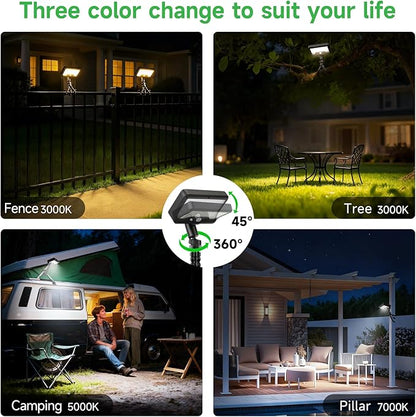 Motion Sensor Solar Light with Flexible Octopus Tripod, 600LM Lights with 3CCT, IP65 Waterproof Adjustable Fixture Black for Outdoor Garden Tree Porch Camping [1-Pack]