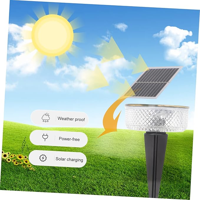 Yardwe Solar Led Landscape Lights Solar Pathway Lamp with Bright LEDs for Garden and Pathway Decor Easy Installation Long-Lasting Rechargeable Battery