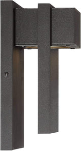 Possini Euro Design Pavel Modern Sconce Outdoor Wall Light Fixture LED Textured Black Metal 9 1/2" Crystal | Lumora