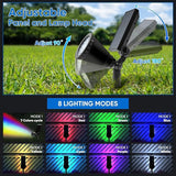 KEV Solar Spot Lights Outdoor,18 LEDs Color Changing RGB Solar Flood Lights with 8 Modes &IPX65 | Lumora