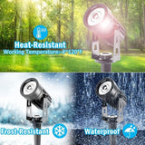 T-SUNUS 4 Pack Solar Landscape Spotlights - Blue, Waterproof IP65, 9.8ft Cable - Outdoor Security Flood Light | Lumora