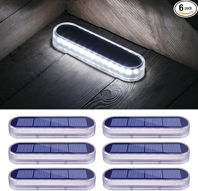 Honalia Solar Deck Dock Driveway Lights Outdoor Solar Powered Waterproof, Cool White Driveway Markers Concrete Step | Lumora