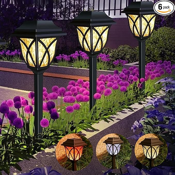 Solar Garden Lights, 6 Pack LED Outdoor Waterproof Lawn Lights, Landscape Lighting for Garden, Landscape, Path | Lumora