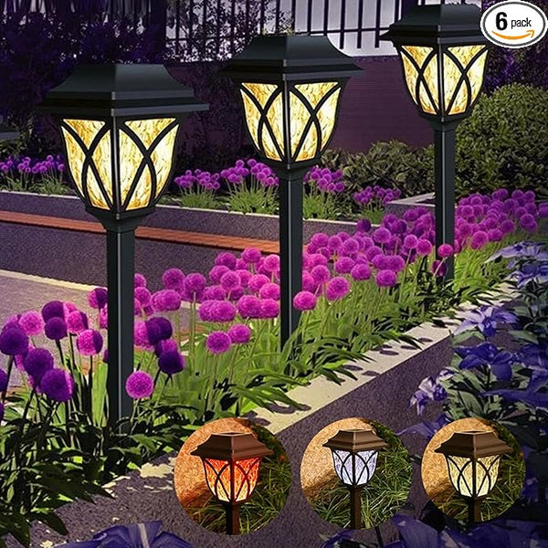 Solar Garden Lights, 6 Pack LED Outdoor Waterproof Lawn Lights, Landscape Lighting for Garden, Landscape, Path | Lumora