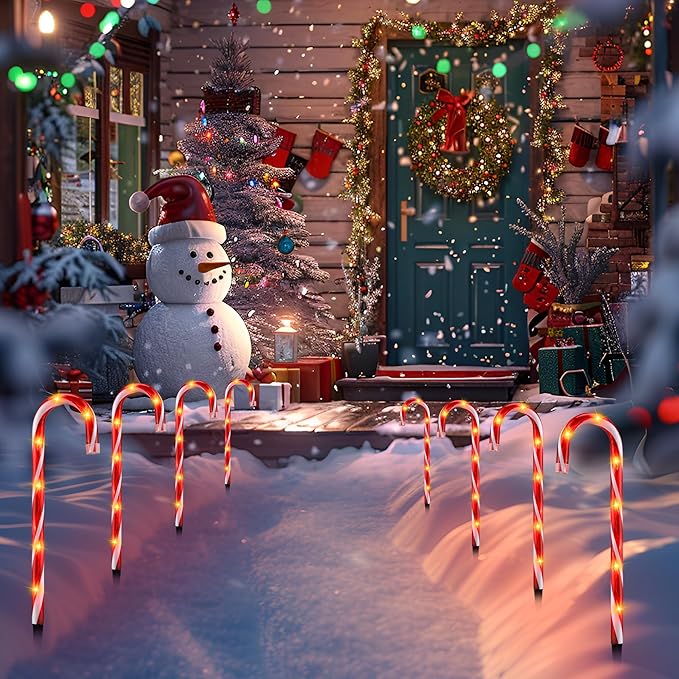 10PCS Plastic Ground Spikes, Replacement Stakes for Candy Cane Lights, Maintain Candy Cane Pathway Lights, 0.68 * 5 | Lumora