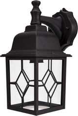 LIT-PaTH Dusk to Dawn Outdoor Wall Lantern, Matte Black Large Exterior Wall Light Fixture, E26 Base, Anti-Rust | Lumora
