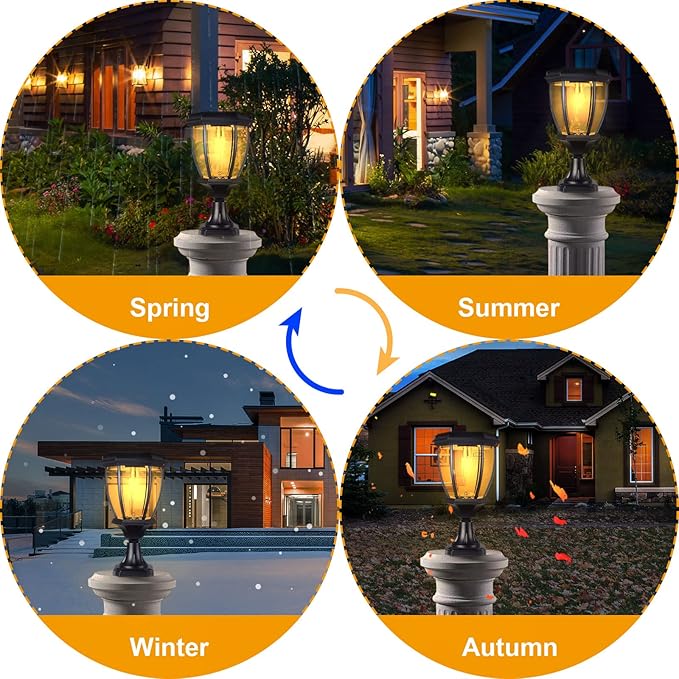 Kendal Solar Post Lights Outdoor, Waterproof Fence Solar Powered Pillar LED Light, Solar Deck Post Lights | Lumora
