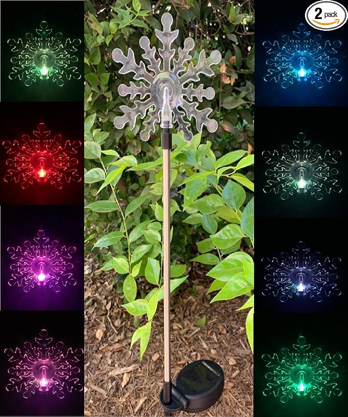 Solar Powered Garden Stake LED Light, Set of 2 (Flat X2)