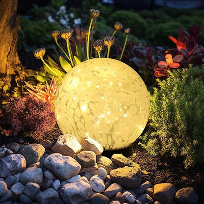 Solar Lights Outdoor Waterproof Powered-Clear Glass Globes Lights for Patio, Yard, Camping, Garden, Stylish Portable Lighting for Homeowners & Enthusiasts (Yellow)