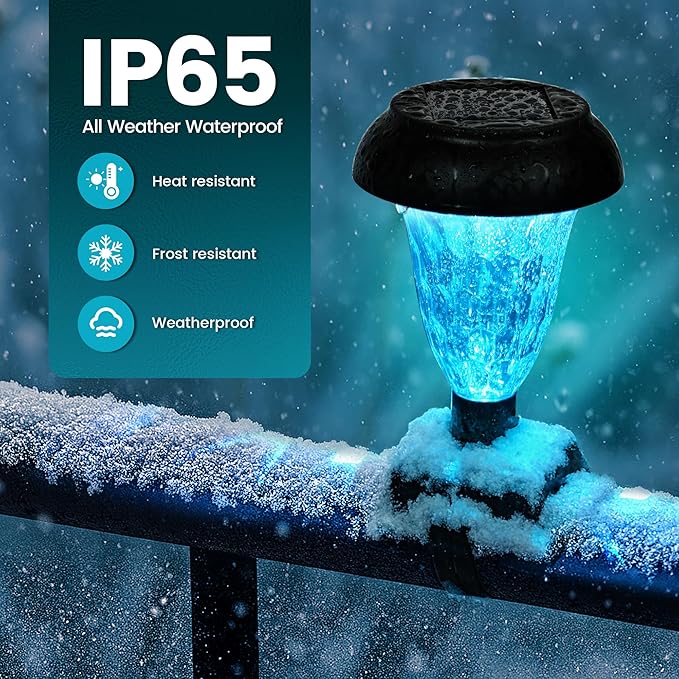 Solar Christmas Fence Lights Outdoor Decor, Waterproof Patio Lights with RGB Color Changing for Holiday & Halloween | Lumora