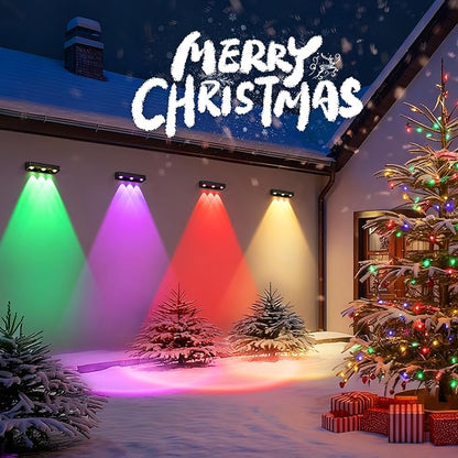 Solar Wall Lights,100 LM Color Changing Solar Fence Lights Outdoor Solar Powered with Ultra-Bright LED Lens 1200 mAh Waterproof IP65 for Christmas Halloween Patio Yard Backyard 10 Pack (RGB)