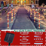 22" Candy Cane Lights Outdoor Pathway 2PK 12 PCS Candy Cane Christmas Decorations 8 Modes Solar Candy Cane Lights | Lumora