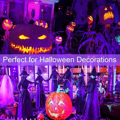 SUNVIE 2 Pack Halloween Spotlight Outdoor Black Light Spotlight Outdoor Waterproof 12W Purple Spot Lights Outdoor Halloween Black Lights Outdoor Blacklight Spotlight with US Plug for Glow Party Stage