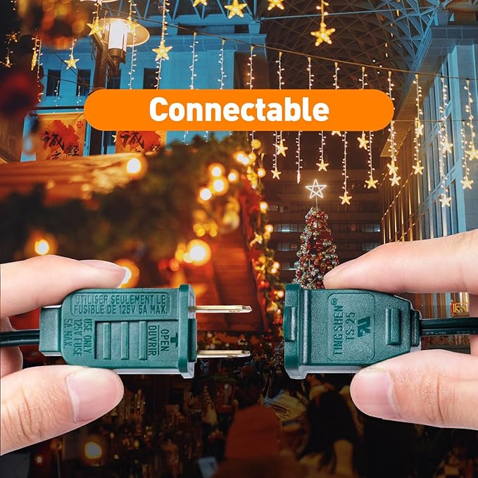 C7 Christmas Lights - 25FT Clear Multicolor LED Outdoor String Lights, Commercial Grade with 27 C7 Bulbs | Lumora