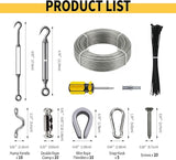 165FT Outdoor String Light Hanging Kit, Heavy Duty 1/16" Vinyl-Coated 304 Stainless Steel Cable, Globe Light | Lumora