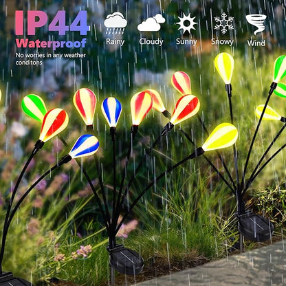 Brizled Solar Lights Outdoor, 2 Pack 6 LED Solar Garden Lights Warm White, 2 Mode Outside Pathway Light Waterproof Backyard Swaying Decorative Lighting for Lawn Patio Yard Fence Garden Pathway Decor