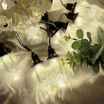 AWQ 60 FT Outdoor String Lights Commercial Grade Vintage Shatterproof Bulbs Weatherproof Patio String Lights for Wedding, Party, Holiday, Christmas, Birthday, Gathering Decoration (Warm)