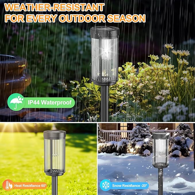 EXCMARK 16 Pack Outdoor Solar Lights Waterproof for Yard Garden Walkway Pathway Lawn Decorative Contemporary | Lumora