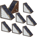 Solar Step Lights - 8 Pack Waterproof IP67, Outdoor Deck & Staircase Lights (Warm Brown) | Lumora