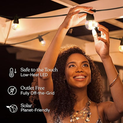 Brightech Ambience Pro 27 Ft Solar Powered Outdoor String Lights Bundled with One Extra v