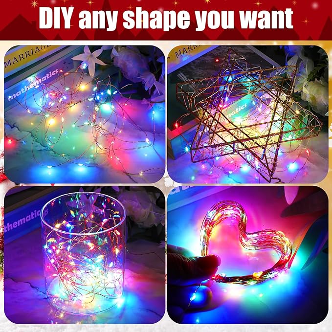 12 Pcs Solar String Lights Solar Mini Teeny Tiny Fairy Firefly Twinkle Light Waterproof 16ft 50 LEDs Garden String | Lumora