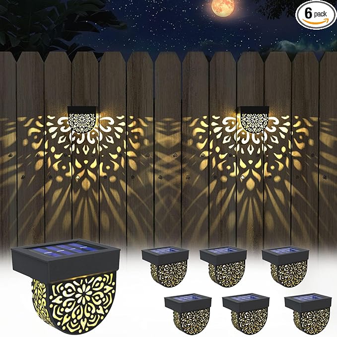 Solar Fence Lights Wall lihgts Outdoor Decorations 6 Pack Solar Step Lights Outdoor Waterproof LED Solar Powered | Lumora