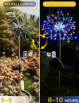 suddus Solar Garden Lights Outdoor Waterproof Decorative, 4Pack 150LED Firework Lights 8 Modes, Multicolor Solar | Lumora