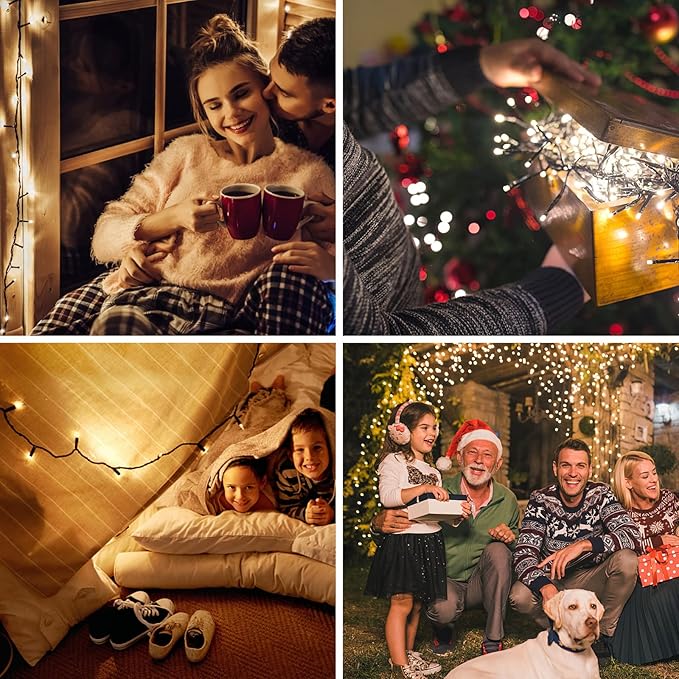LetsFunny Outdoor Christmas Lights with 8 Modes, 300 LED 108 FT Connectable Waterproof, Twinkle Fairy String Light for Xmas Tree Garden Yard Patio Wedding Home Indoor Holiday Decorations