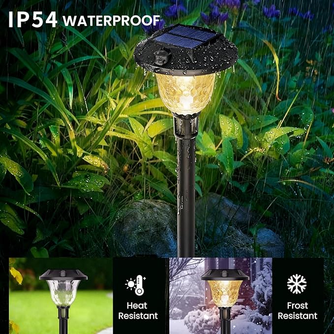 Solar Pathway Lights Outdoor Waterproof, Multicolor & Warm White Changing LED Solar Lights Christmas Decorations | Lumora