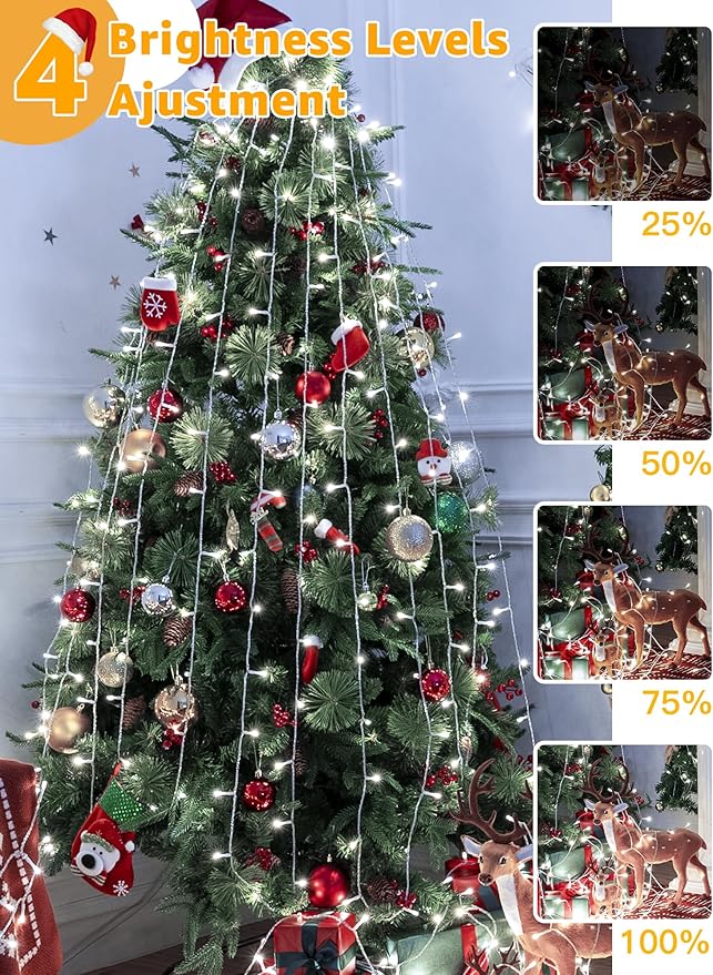 String Lights 1200LED 196FT, Waterproof Outdoor String Lights with Remote and Timer, 8 Modes Dimmable Fairy Lights for Indoor Outdoor Wedding Party Holiday Decorations (Cool White)