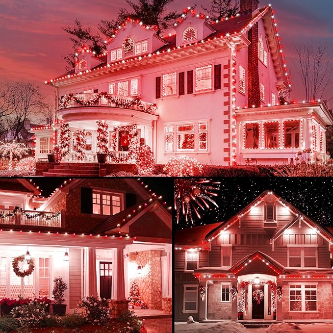 C9 LED Christmas Lights Outdoor with 50 Spring Clips, 50ft 50 LED Waterproof Strawberry String Lights, Commercial | Lumora