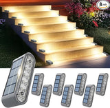Solar Step Lights for Outside, 8-Pack Stair Light Outdoor Waterproof IP67, 14 LED Warm White Light Solar Powered | Lumora