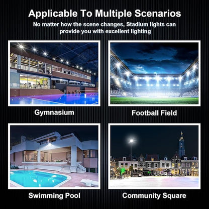 360W LED Outdoor Flood Lights Fixture Ultra-Brightness 50800 Lumen 5000K Daylight Stadium Floodlights Commercial IP65 Field Arena Light with Adjustable Trunnion Bracket 2 Pack