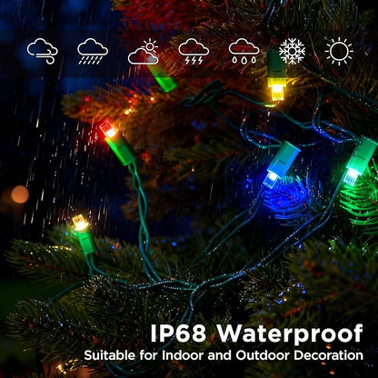 Christmas String Lights (Multicolor - Steady, 25FT), Mini LED String Lights, Waterproof Fairy Lights for Outdoor Indoor Holiday Party Patios Wedding Valentines Day Halloween Xmas Decor